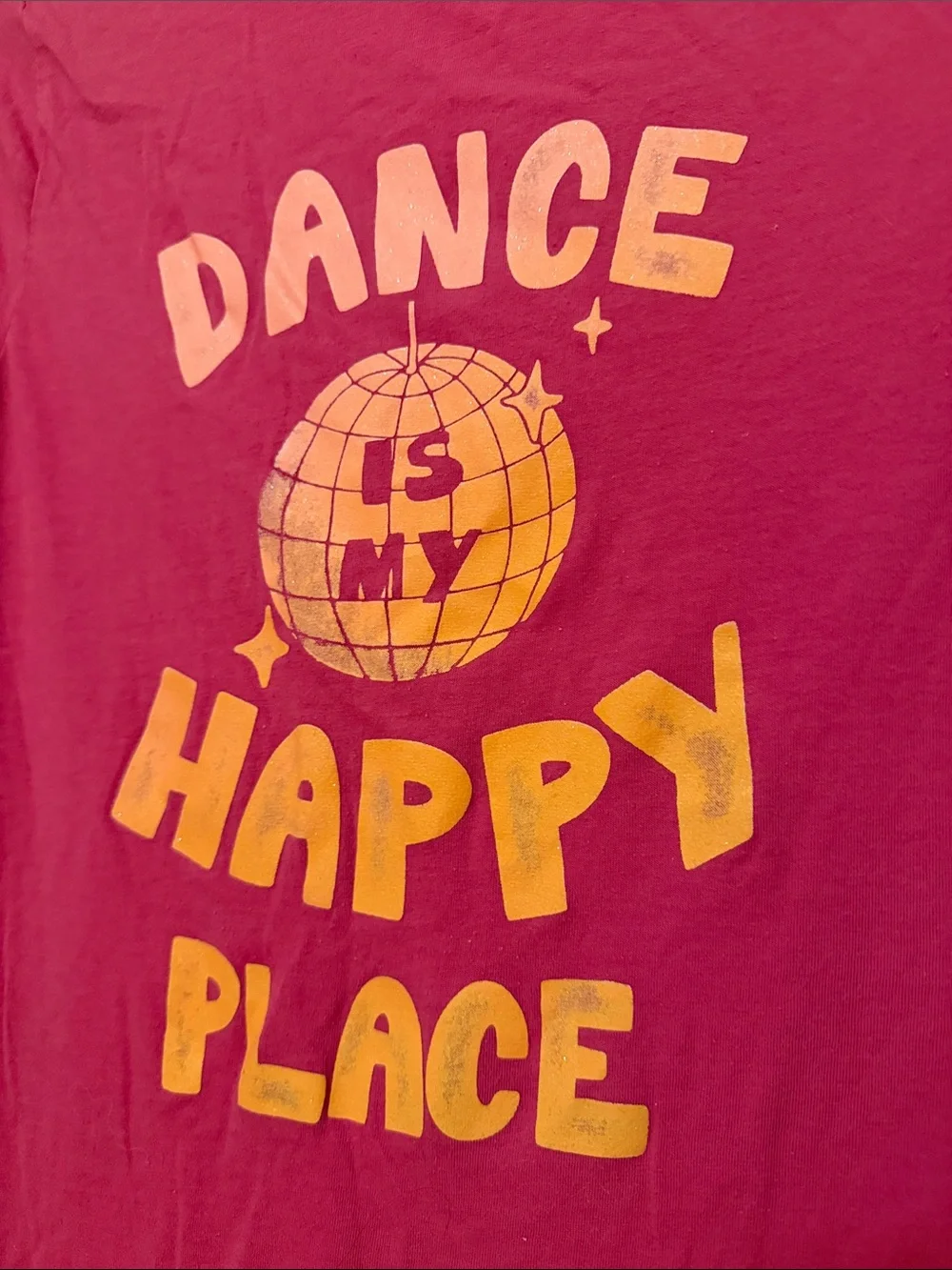 Carter's UGC Girls Sz Large Hot Pink Tee with Yellow Graphic short sleeve